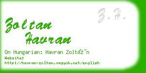 zoltan havran business card